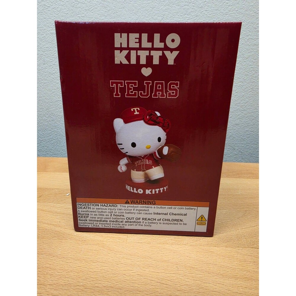 2026 Texas Rangers SGA City Connect Hello Kitty Light Up Bobblehead Figure Tejas